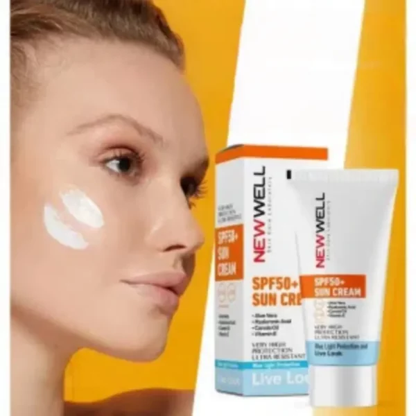 کرم ضد آفتاب SPF 50 نیوول مدل Live Look حجم 50 میل بی رنگ