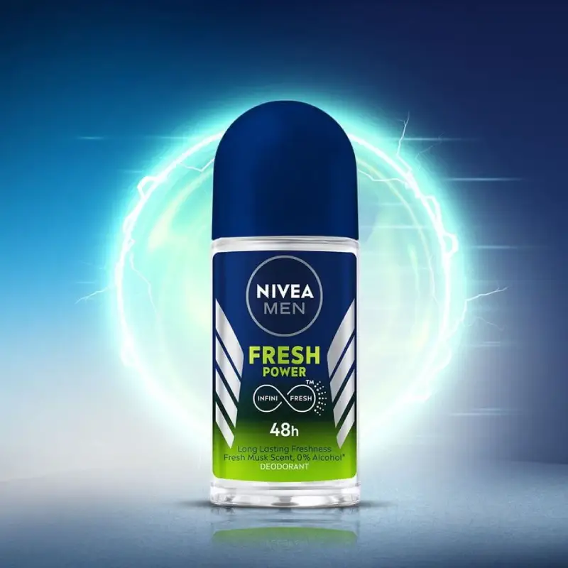 رول ضد تعریق نیوآ مدل فرش پاور مخصوص آقایان Nivea Fresh power حجم 50 میل